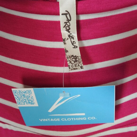 Promesa Womens Size Large Maxi Skirt Stretch Spandex Striped Pink and White - Picture 4 of 5